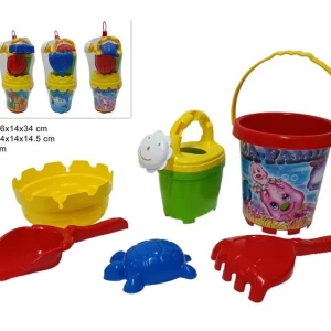 SECCHIELLO MARE 14 CM C/ACCESSORI SET 6 PZ 4 ASS DS-1534