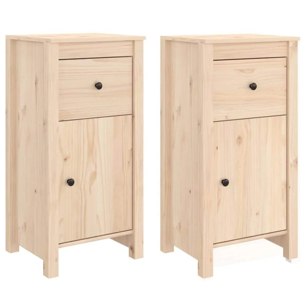 Credenze 2 pz 40x35x80 cm Legno Massello di Pino
