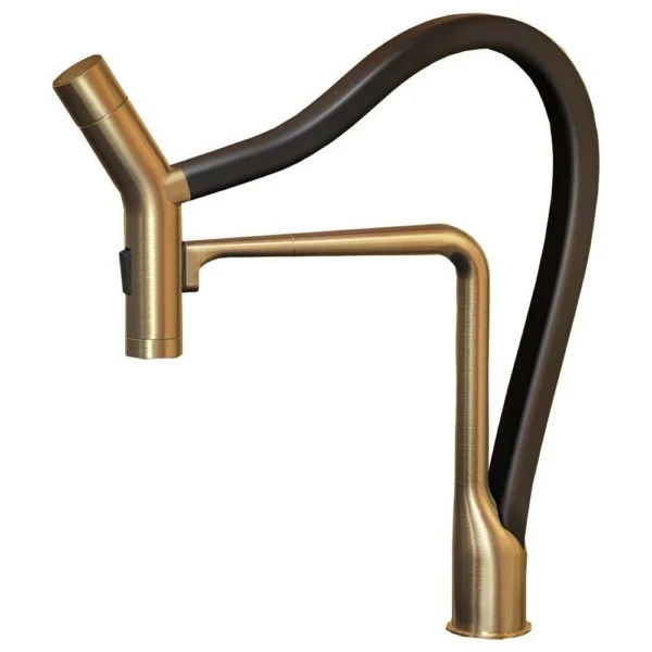 Hamat - KAPO-2000 BNS - Kanta Binario Function Hand Held Pull Off Kitchen Faucet Brushed Nickel and Silver Hose