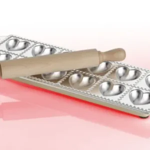 Imperia "Ravioli Cuoricini" stampo per ravioli con mattarello acciaio inox 88 042