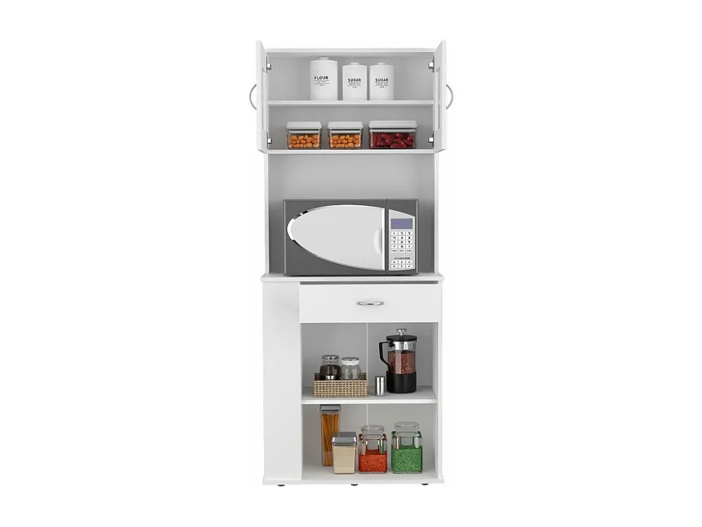 Mobile da cucina microonde Capienza, con 1 cassetto e armadio 2 ante, 170 CM H X 70 CM L X 35 CM P, bianco