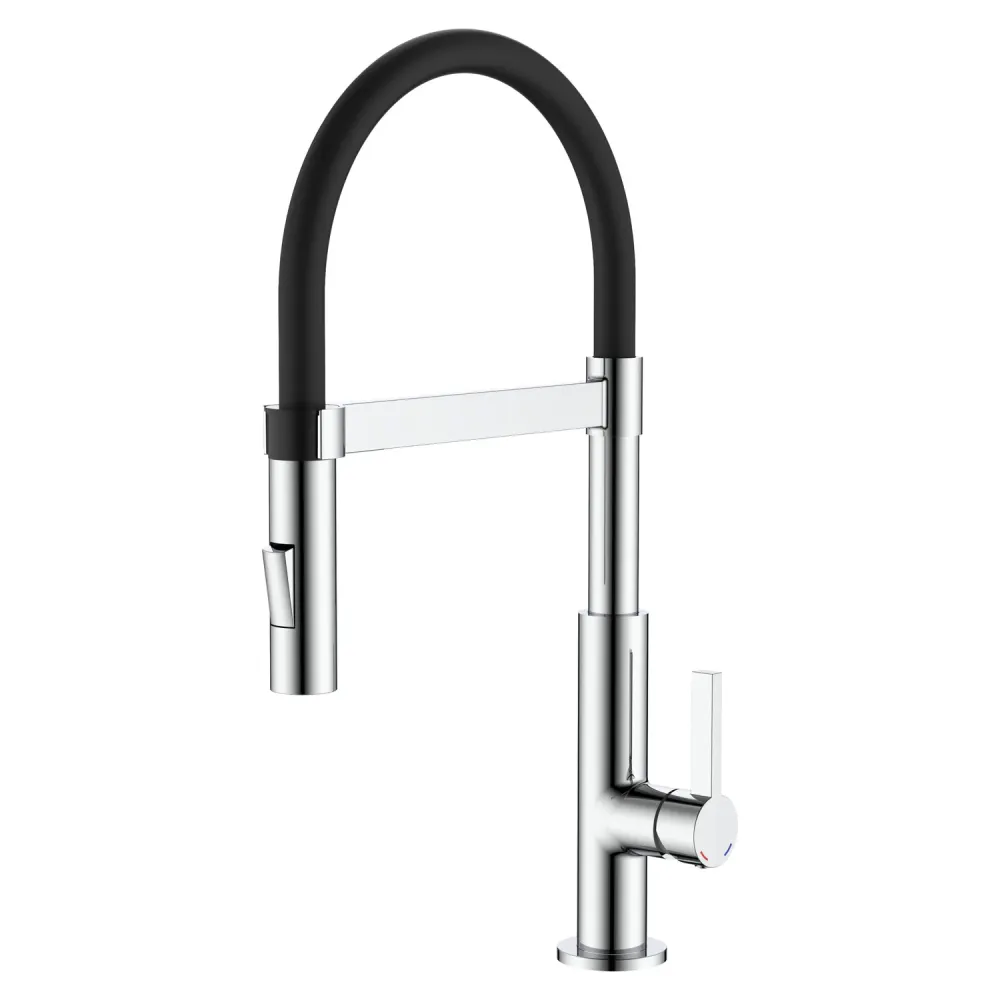 Miscelatore cucina con canna flessibile siliconico nero con attacco magnetico Mixlav