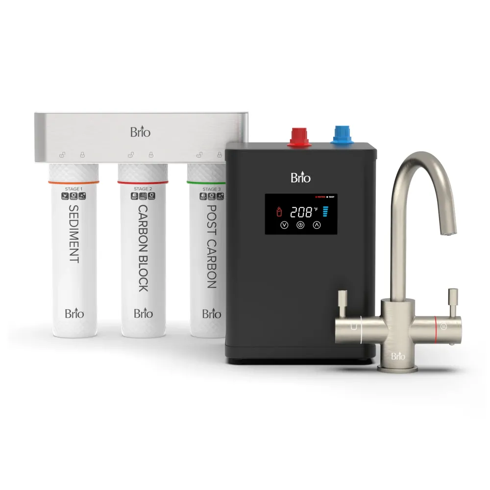 Brio 3-Stage display Instant Hot Water Undersink Dispenser System - Brushed Nickel