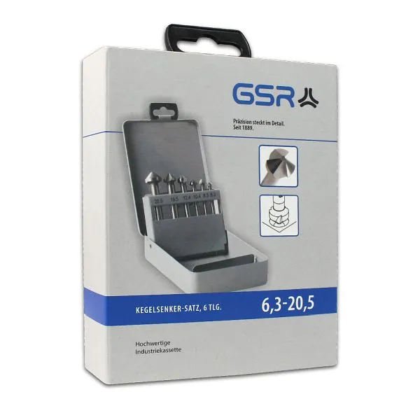 Set di svasatori GSR da 6 pezzi DIN 335 forma C 90° HSS 63 - 205 mm 00708010