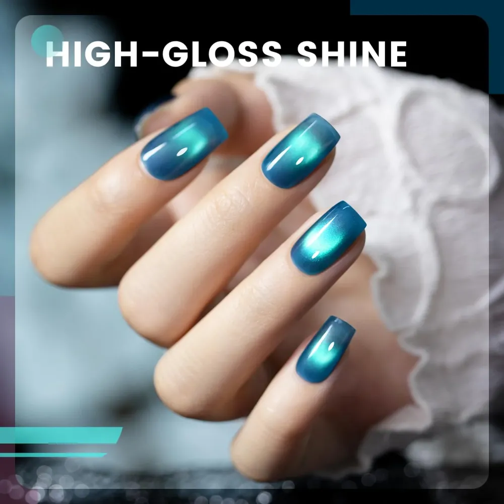 Aurora Ceramica Cat Eye Gel Polish Set - 6 Magnetic Shimmer Colors 7.5ml