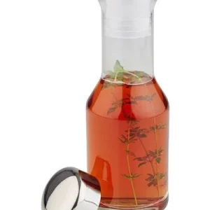 Bicchiere di ricambio APS per aceto/olio Ø 6 cm altezza: 185 cm 200 ml vetro coperchio acciaio inox lucido beccuccio polie...