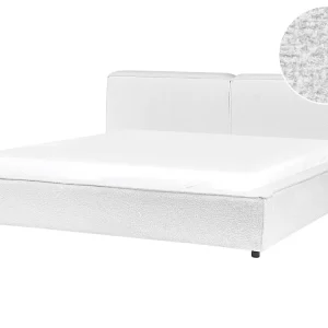 Boucle EU Super King Size Bed White LINARDS