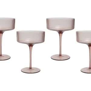 Coppe da Champagne AMETHYST Set di 4 Rosa