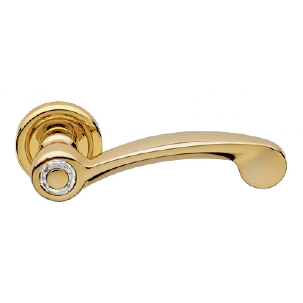 Cosmic Linea Calì Metallo di valore Zecchino Maniglia Porta con Vetro Swarovski