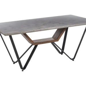 Dining Table 180 x 90 cm Concrete Effect Nero puro BANDURA