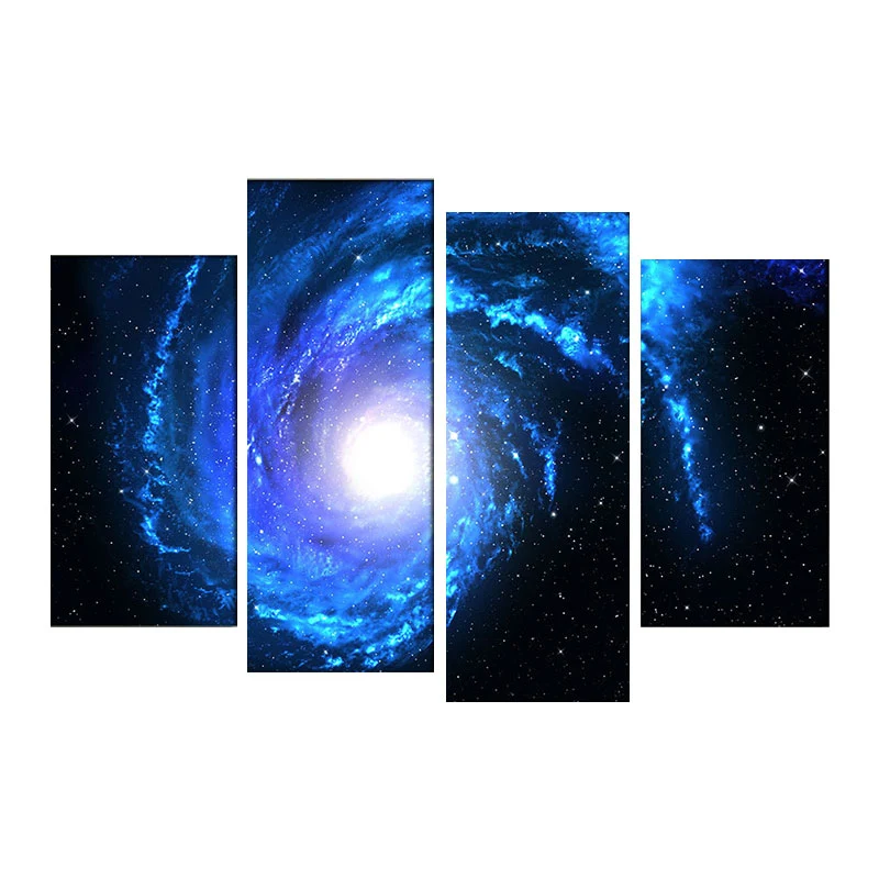 Dipinti spirale con stelle stile per bambini, decorazione da parete per sala da pranzo, blu, dimensioni multiple