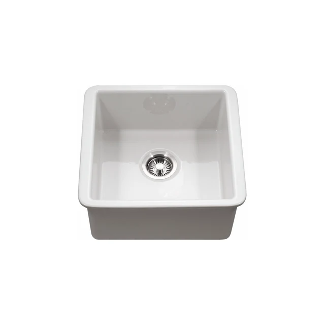 Houzer Platus Series 20" Fireclay Undermount Singolo Bowl Bar/Prep Sink, PTB-2020 WH - WHITE
