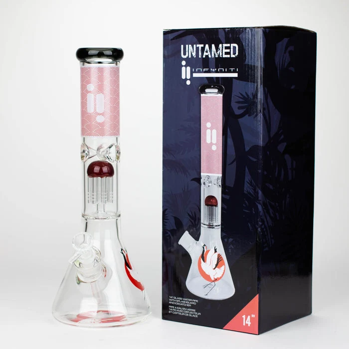 Infyniti Untamed 14" 7mm Senza tempo Beaker Water Bong - Crane