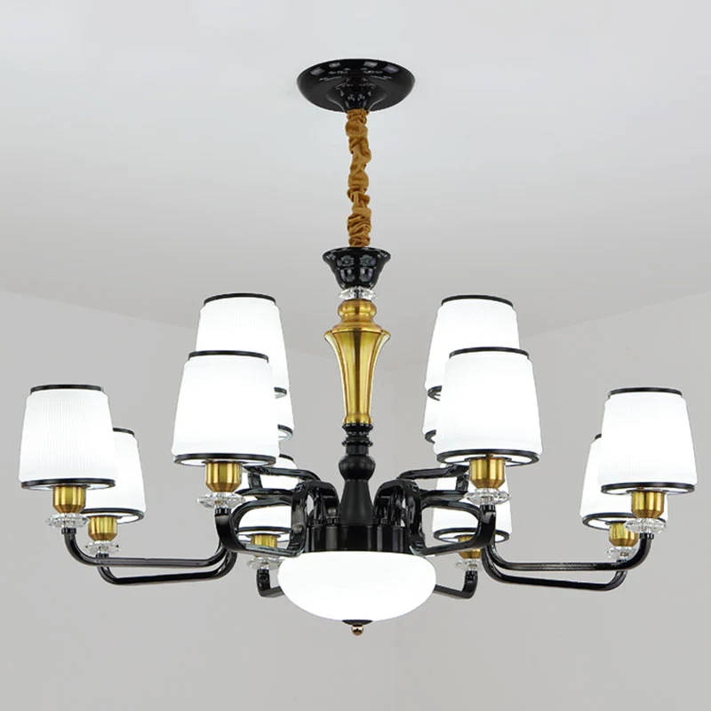 Lampada goccia botte vetro bianco Lampadario contemporaneo nero per sala da pranzo