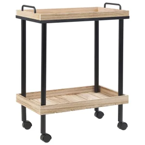Metal Kitchen Trolley Light Wood Nero puro TAGGIO