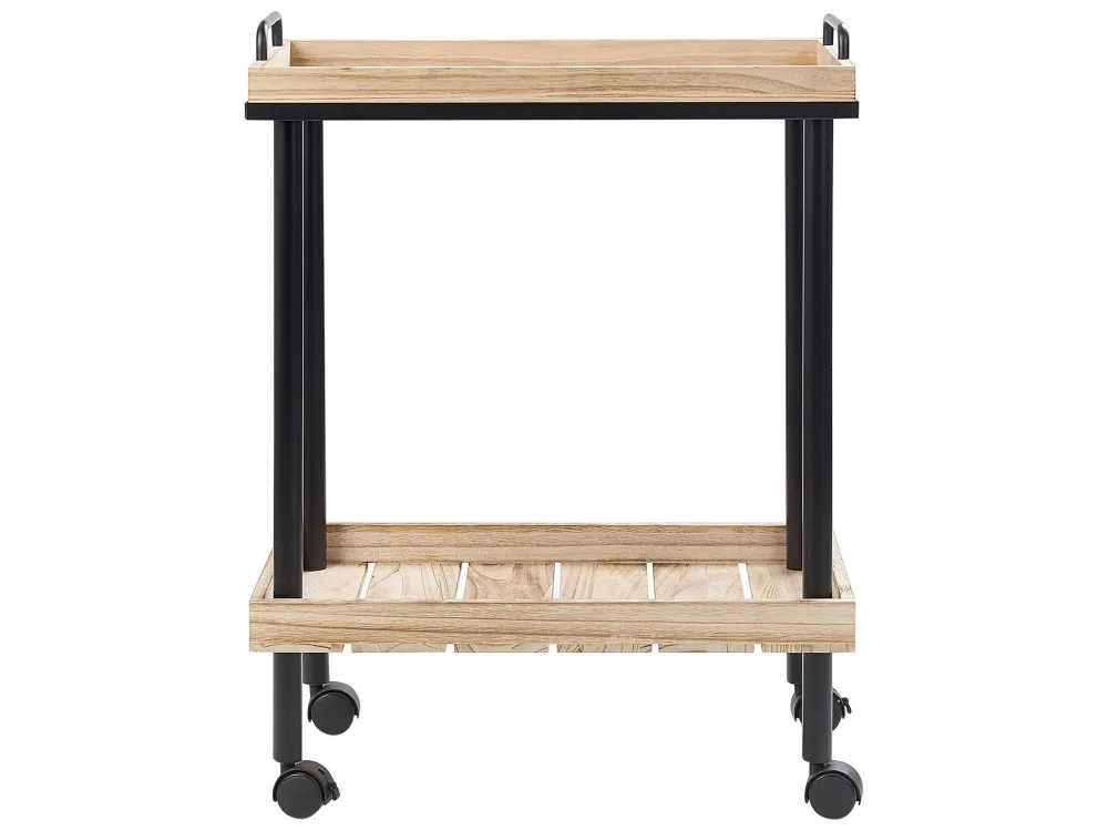Metal Kitchen Trolley Light Wood Nero puro TAGGIO