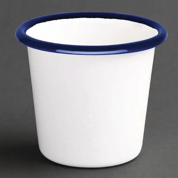 OLYMPIA bicchierini smaltati bianco-blu 114cl PU: 6 pezzi DC383
