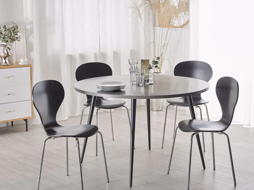 Round Dining Table ⌀ 120 cm Concrete Effect Nero puro ODEON