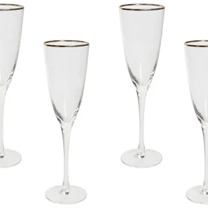 Set 4 Champagne Flutes TOPAZ Cristallino