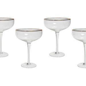 Set 4 Champagne Saucers TOPAZ Cristallino