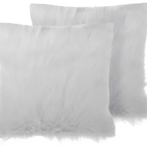 Set 2 Faux Fur Cushions 45 x 45 cm Panna DAISY