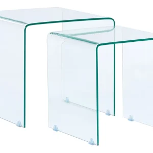 Set 2 Glass Side Tables Trasparente KENDALL