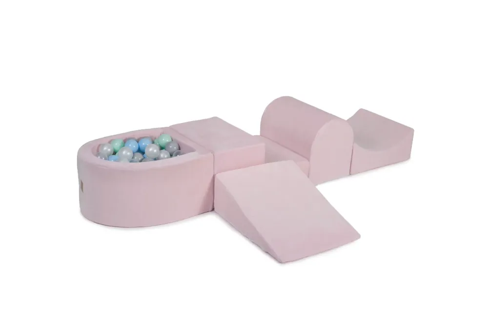 Set de juego rosa con bolas de billar perla, menta, babyblue y MeowBaby gris