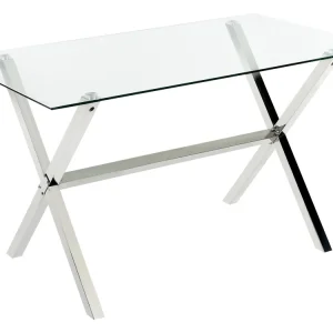 Tavolo da pranzo vetro temperato argento 120 x 70 cm MULGA