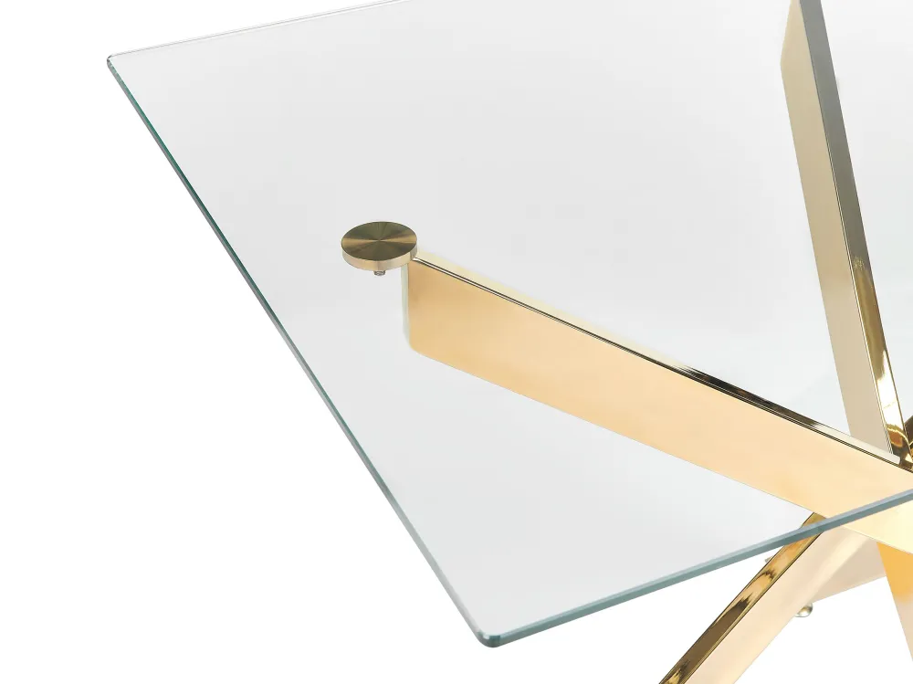 Tavolo da pranzo vetro temperato oro 120 x 70 cm MARAMO